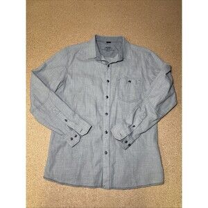 Kuhl Uproar 5 Panel Shirt Men's L Gray Long Sleeve Button Up Waffle Knit Outdoor